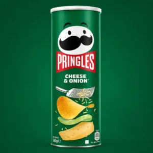 چیپس پیاز و پنیر پرینگلز مدل pringles cheese onion بسته 165 گرمی